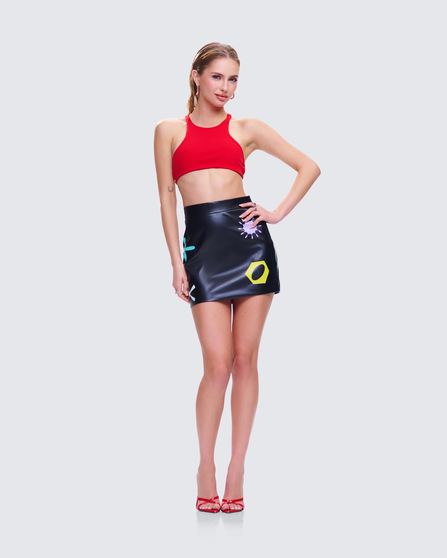 Jordy Black Vegan Leather Skirt