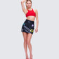 Jordy Red Rib Cropped Racer Top