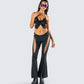 Juan Black Lace Up Flare Pant