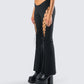 Juan Black Lace Up Flare Pant
