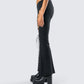 Juan Black Lace Up Flare Pant