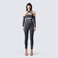 Jules Charcoal Cropped Top & Sleeves model front