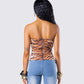 Juliana Brown Tiger Print Top