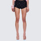 Julissa Black Hand Beaded Rhinestone Shorts model front