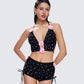 Julissa Black Hand Beaded Rhinestone Top