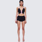 Julissa Black Rhinestone Set model front
