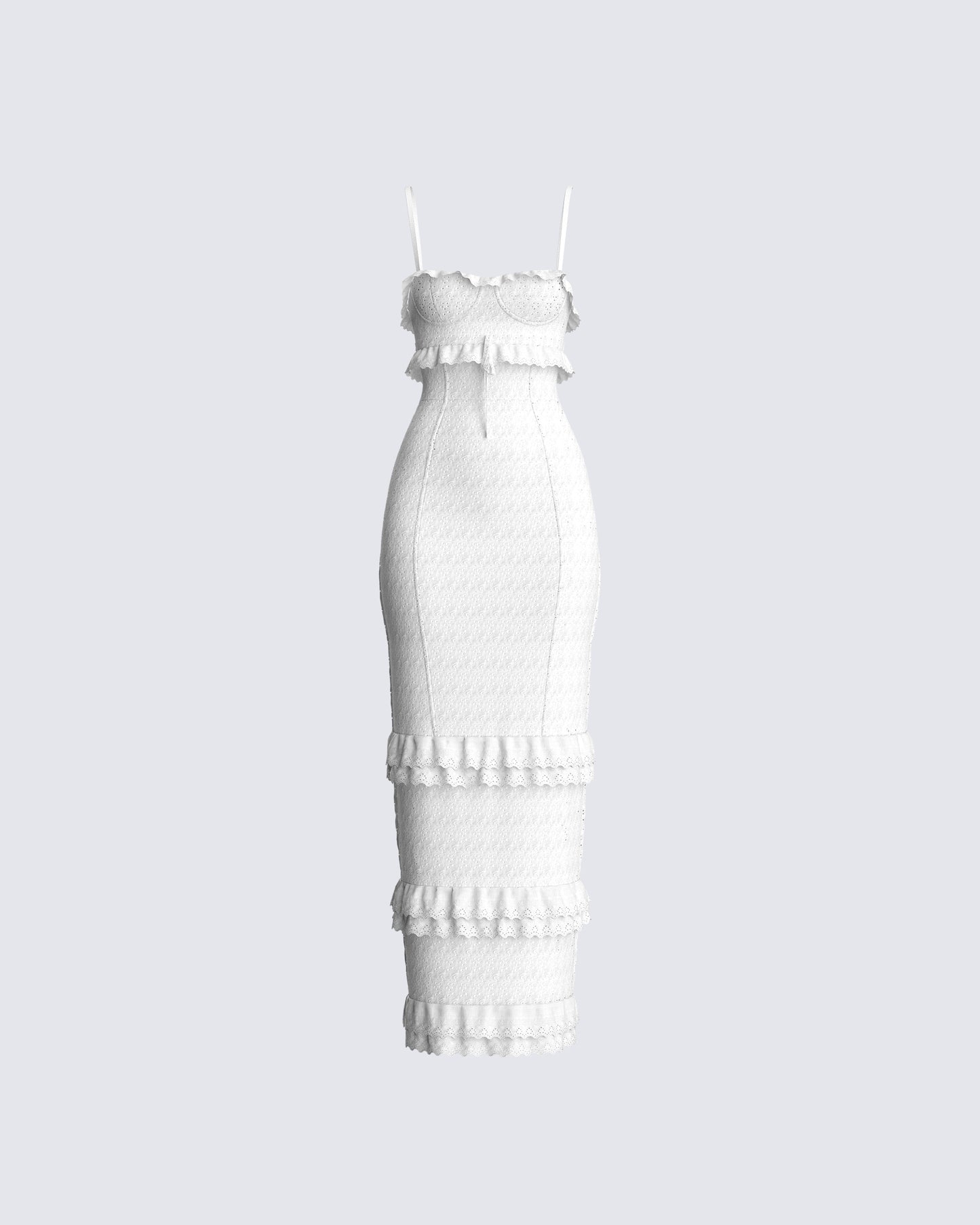Juniper White Eyelet Maxi Dress 3d product front