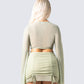 Jolie Olive Mesh Tie Front Top