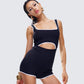 Kaede Black Contrast Binding Onesie
