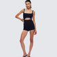 Kaede Black Contrast Binding Onesie