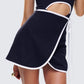 Kaede Black Contrast Binding Wrap Skirt