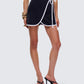 Kaede Black Contrast Binding Wrap Skirt