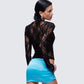 Kaito Black Lace Long Sleeve Top
