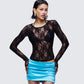 Kaito Black Lace Long Sleeve Top
