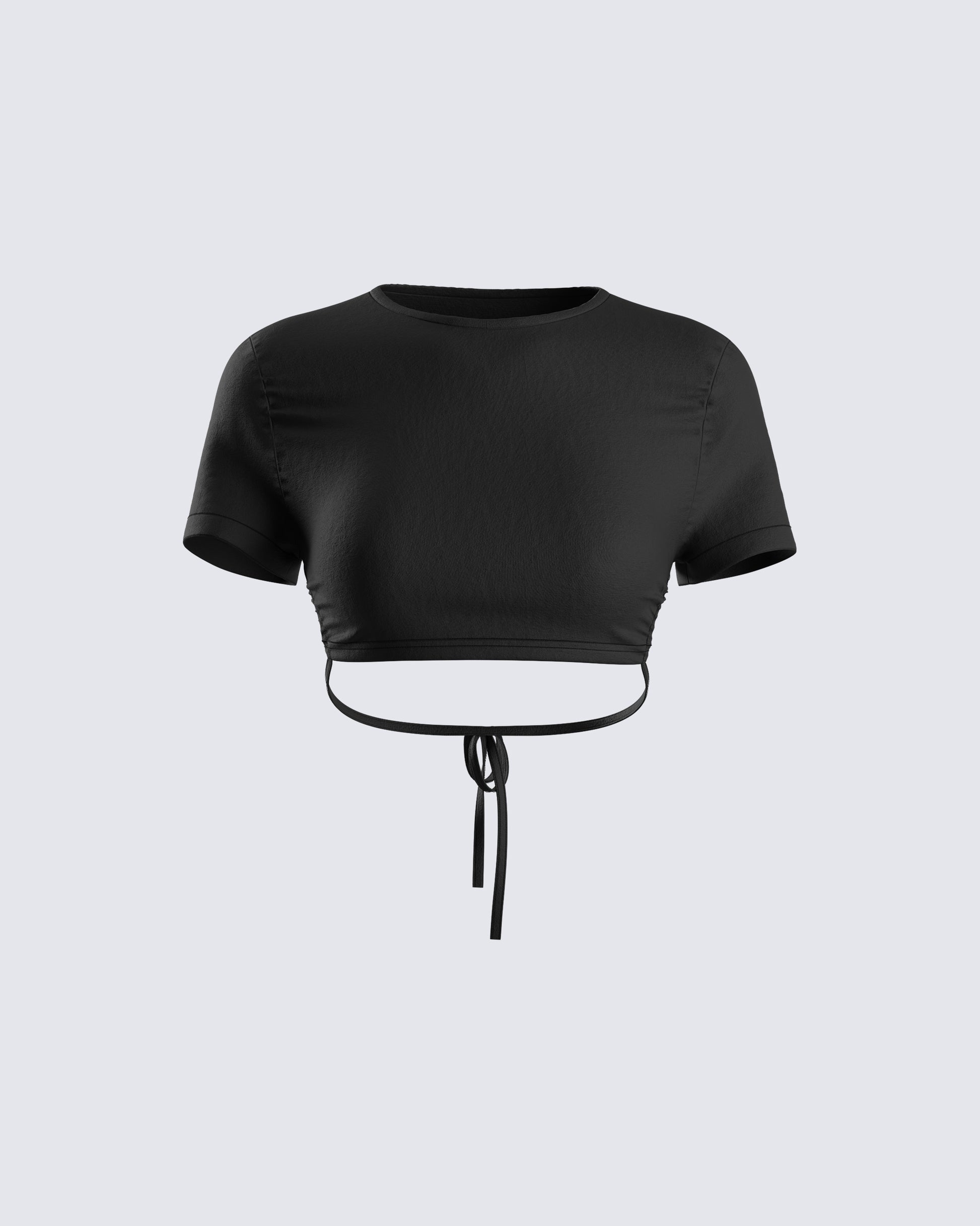 Kalani Black Backless Top 3d product front