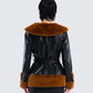 Kalilah Black Faux Leather Coat