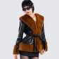 Kalilah Black Faux Leather Coat