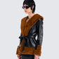 Kalilah Black Faux Leather Coat