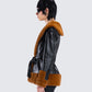 Kalilah Black Faux Leather Coat