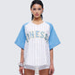 Kaomi Baby Blue Baseball Top model front