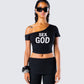 Karen Black Jersey Graphic Top model front