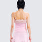 Karlissa Pink Fur Trim Cami Top