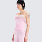 Karlissa Pink Fur Trim Cami Top