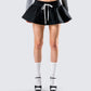 Kata Black Flounce Mini Skirt model front
