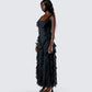 Katelyn Black Ruffle Maxi Dress