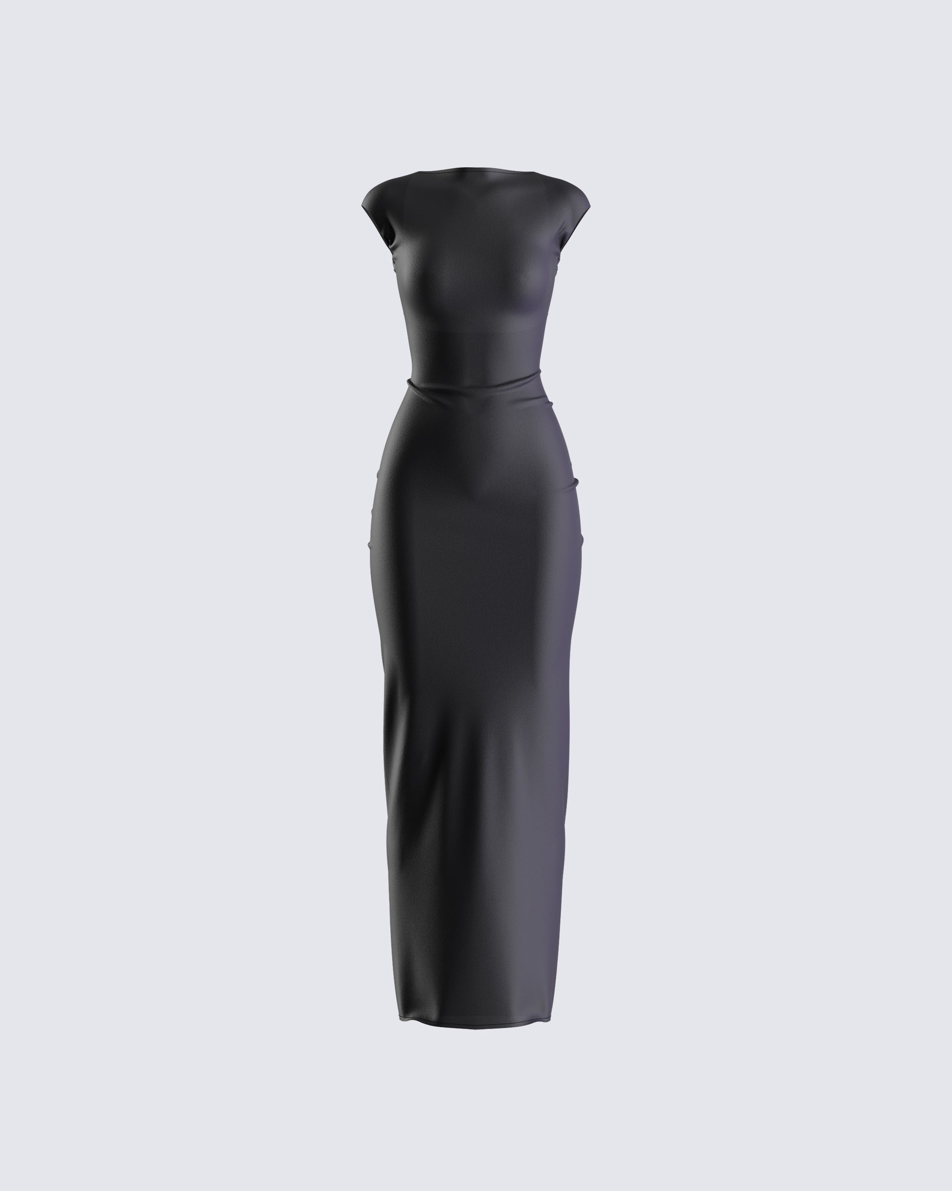 Kath Black Jersey Backless Dress 3d product front