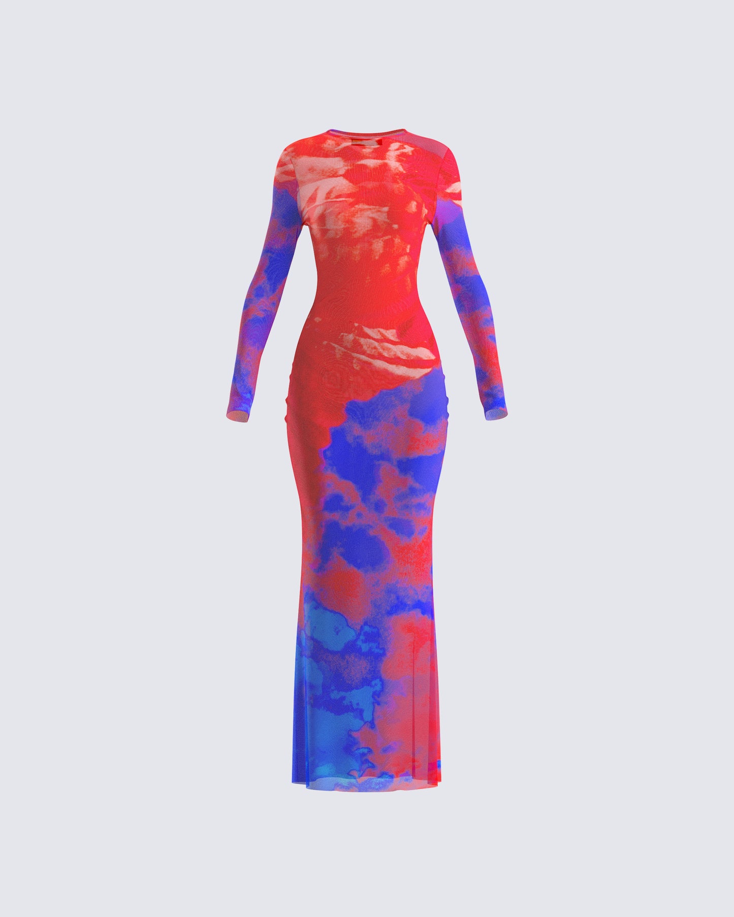 Kavya Multi Print Mesh Maxi Dress 3d product front