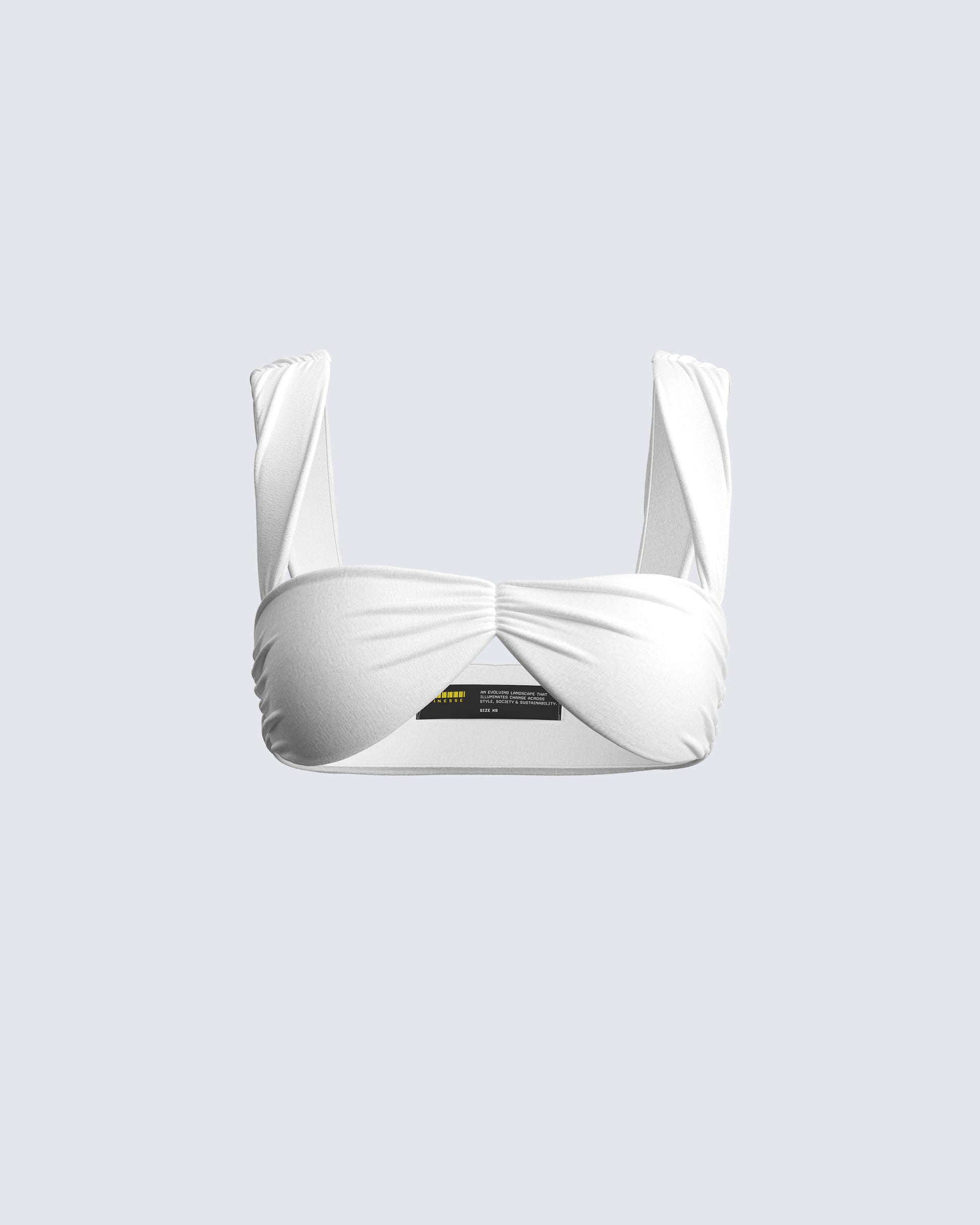 Keiko White Jersey Crop Top 3d product front