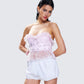 Keilani Pink Hand Beaded Rhinestone Top