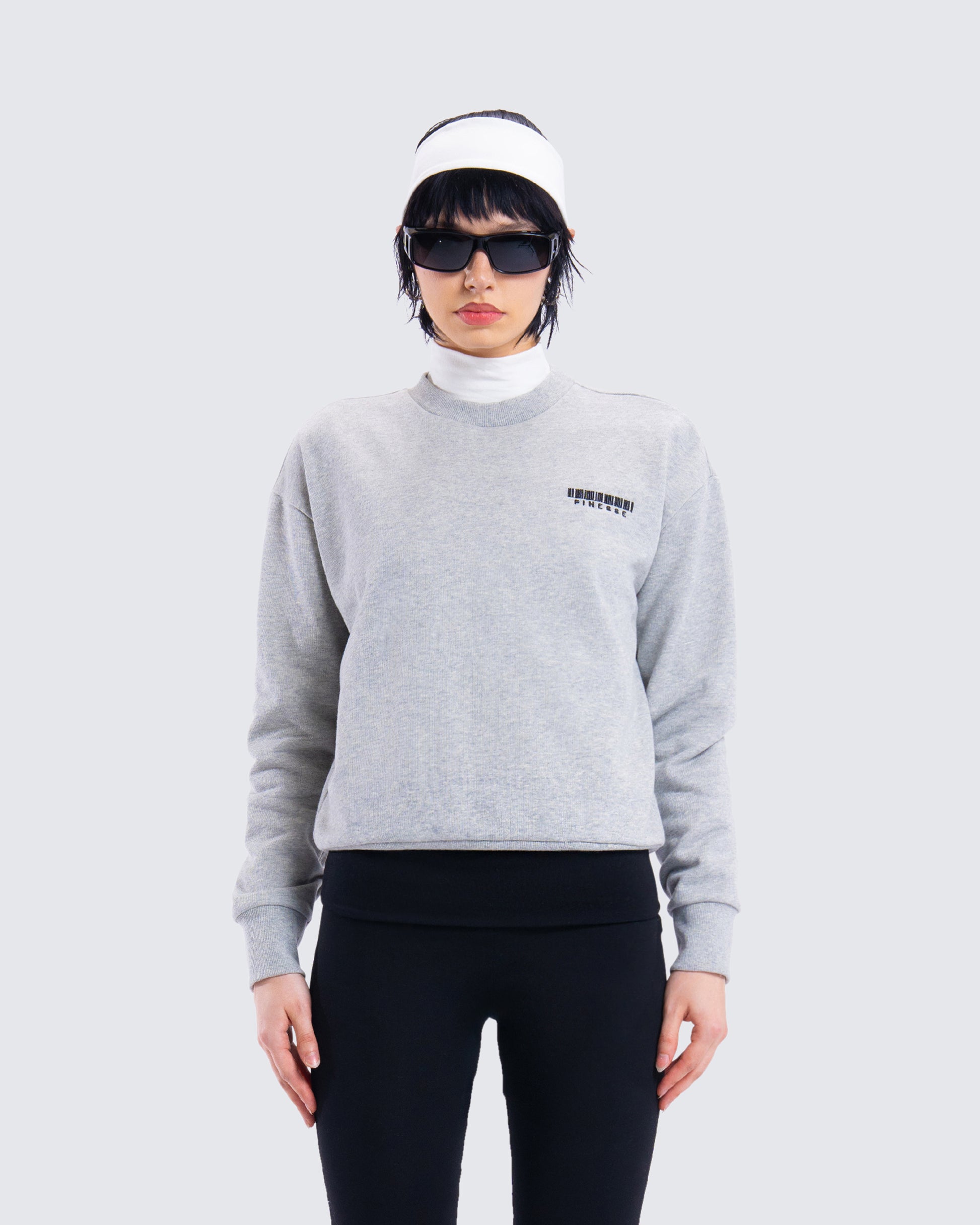 Kemi Heather Grey Logo Sweatshirt model front