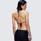 Kerensa Brown Mesh Halter Top