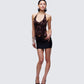 Kerensa Brown Mesh Halter Top