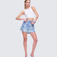 Kian Blue Denim Lace Overlay Shorts