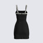 Kiana Black Ponte Mini Dress