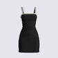 Kiana Black Ponte Mini Dress 3d product front