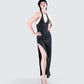 Kiari Black Halter Maxi Dress
