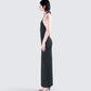 Kiari Black Halter Maxi Dress