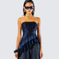 Kienna Navy Sequin Asymmetrical Top
model front
