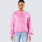 Kiera Pink Chunky Sweater Top model front