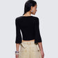 Kimmy Black Ribbed Cardigan Top