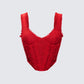 Kimona Red Ruffle Corset Top product front