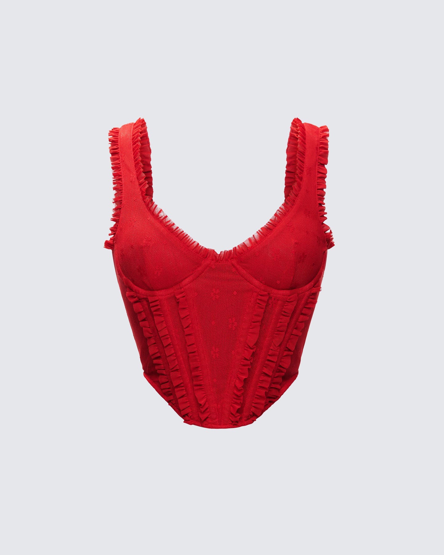 Kimona Red Ruffle Corset Top product front