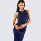 Kinny Navy Butterfly Print Maxi Dress