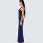 Kinny Navy Butterfly Print Maxi Dress