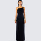 Kippa Black Asymmetrical Chain Gown model front