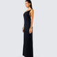 Kippa Black Asymmetrical Chain Gown